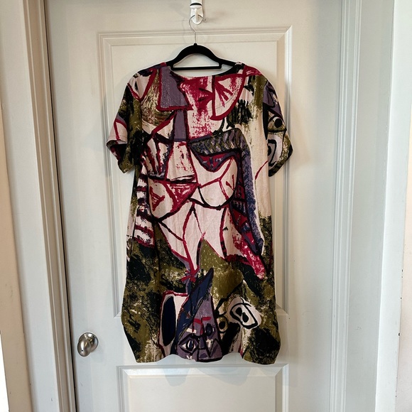NWT FTCayanz Abstract Art Lagenlook Tunic with Pockets, size Large - Picture 2 of 10